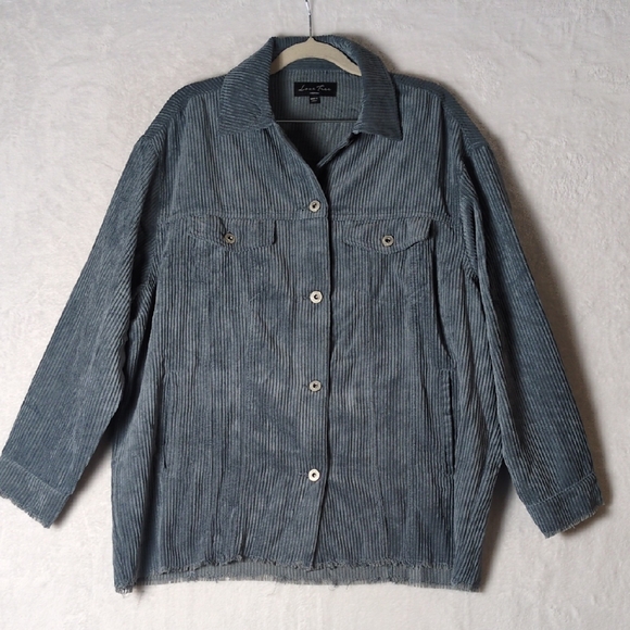 Love Tree Womens Blue Corduroy‎ Button Down Shirt Size M - Picture 1 of 9